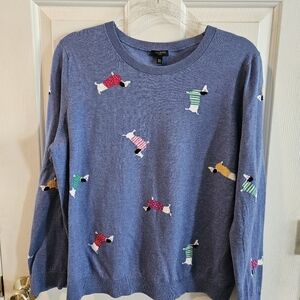 NWOT Talbots petite crewneck- tossed pups